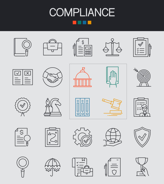 合规线图标可编辑笔画。治理、透明度、法律、要求、标准图片下载