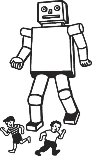 大型机器人和男孩图片下载