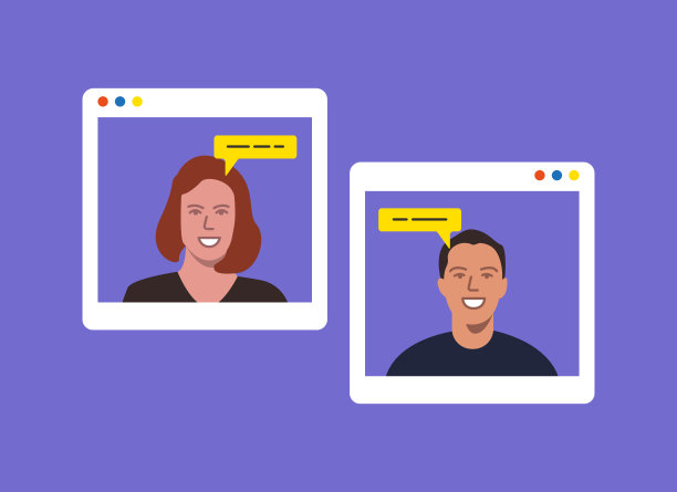 视频会议概念，卡通风格矢量插图图片下载