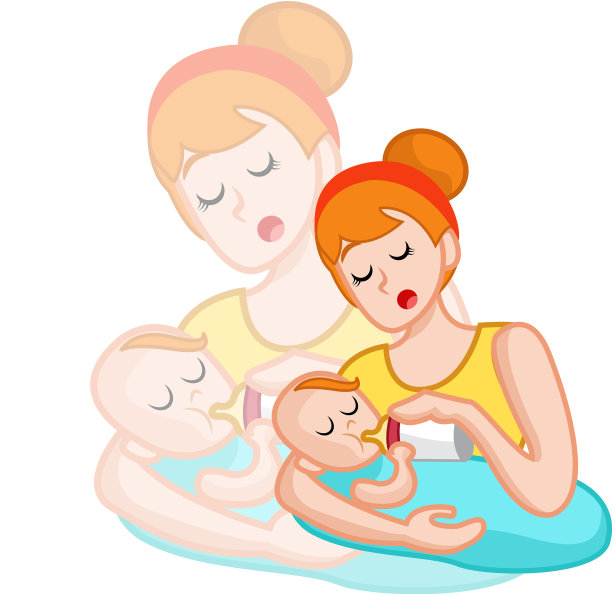 一位妇女正把奶瓶递给怀里的儿子图片下载