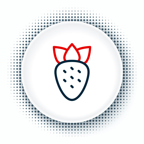 线草莓图标孤立在白色背景图片下载