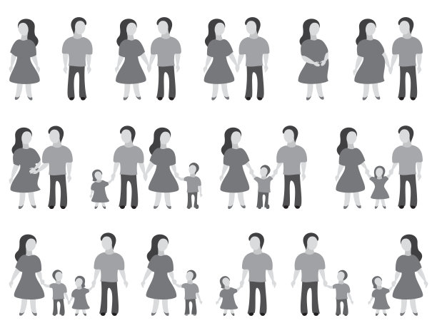 人图标。家庭。人类的时代。符号。图片下载