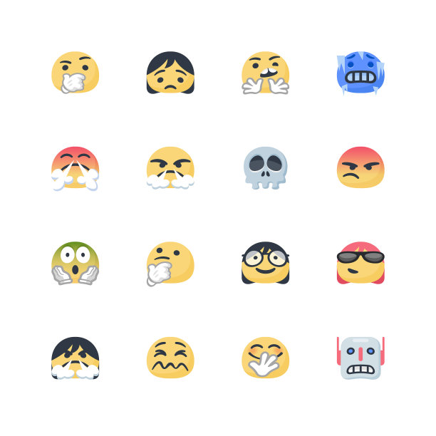 表情包胖乎乎的卡通平面颜色图片下载