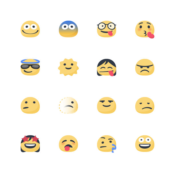 表情包胖乎乎的卡通平面颜色图片下载