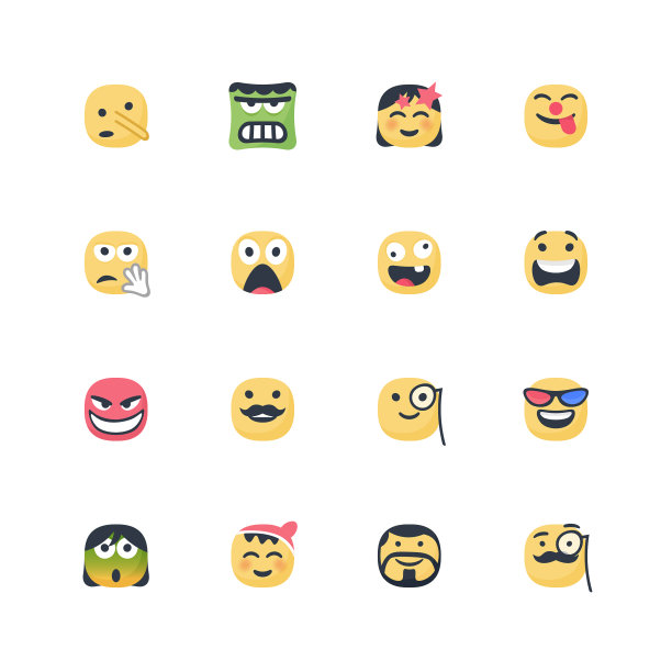表情方块形状的集合图片下载
