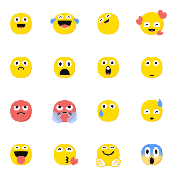 表情包的平面颜色卡通风格图片下载