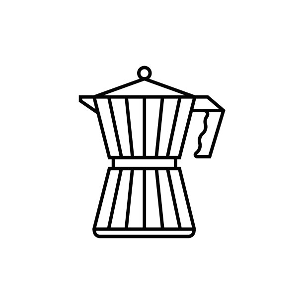 咖啡和摩卡壶线图标图片下载