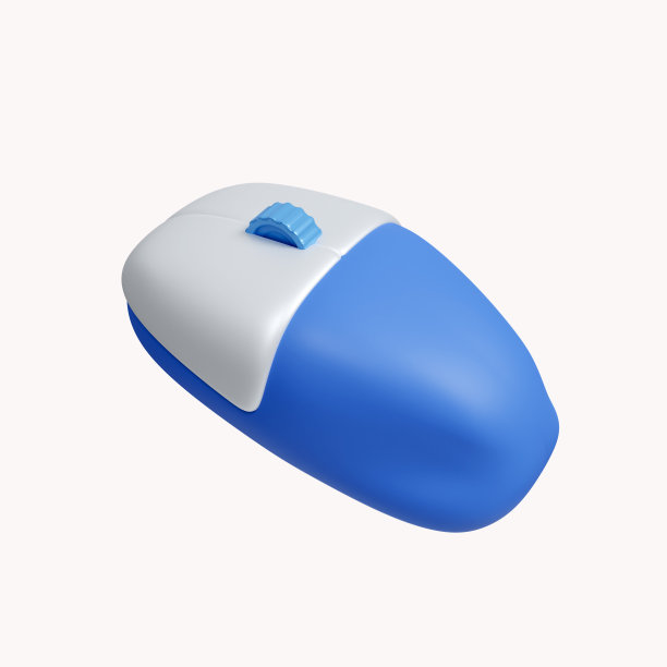 3d鼠标图标。图标孤立在白色背景。3d渲染图。剪切路径。图片下载
