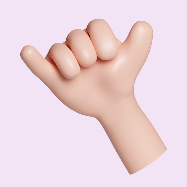 3d卡通人物的手势。图标隔离在粉红色的背景。3d渲染图。剪切路径。图片下载