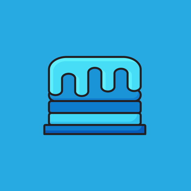 平面线设计风格煎饼图标，轮廓符号矢量插图图片下载