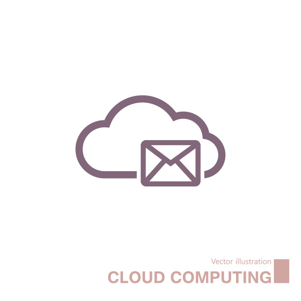 矢量绘制的云图标。图片下载