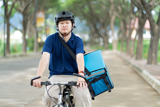 送餐用自行车快递热箱图片下载