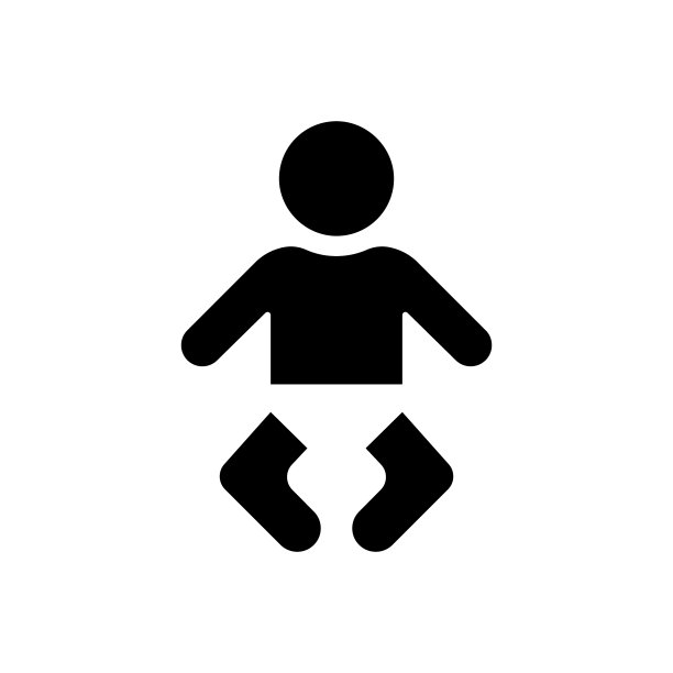 婴儿在尿布剪影图标标志厕所图片下载