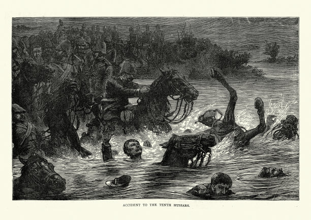 十九世纪，阿富汗贾拉拉巴德喀布尔河，十岁的胡萨斯溺水事故图片下载