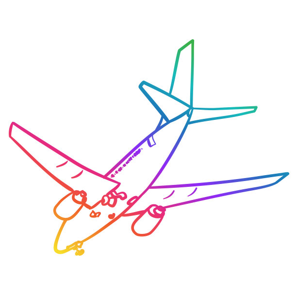 飞机低角度拍摄彩虹图片下载