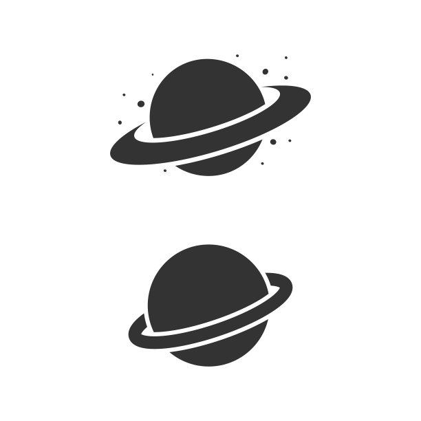 土星行星图标集。图片下载