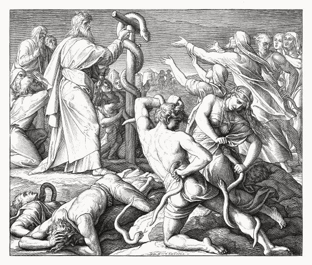 《铜蛇》(编号21,4-9)，木版画，1860年出版图片下载