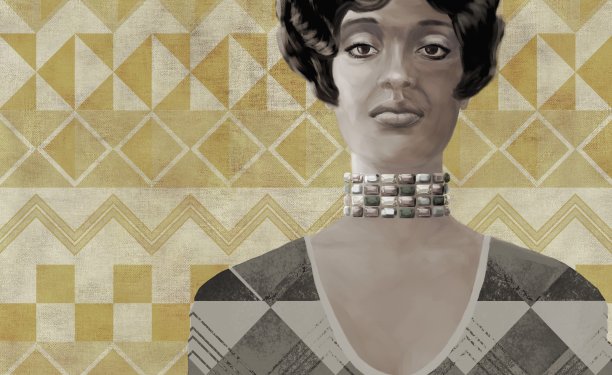 印象派风格的黑皮肤女人的肖像图片下载