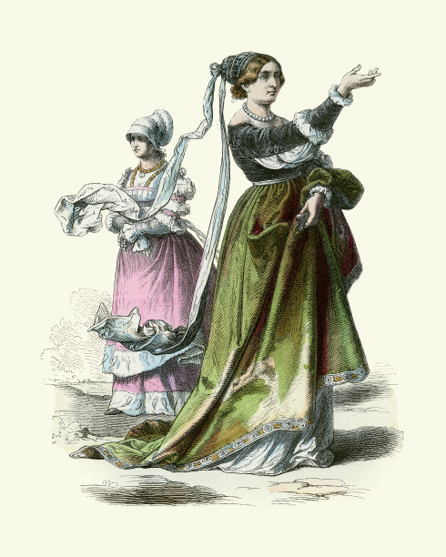 德国贵族女性，历史时尚，时期服饰，德国16世纪图片下载