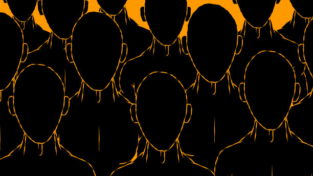 素描涂鸦插图-人的剪影。图片下载