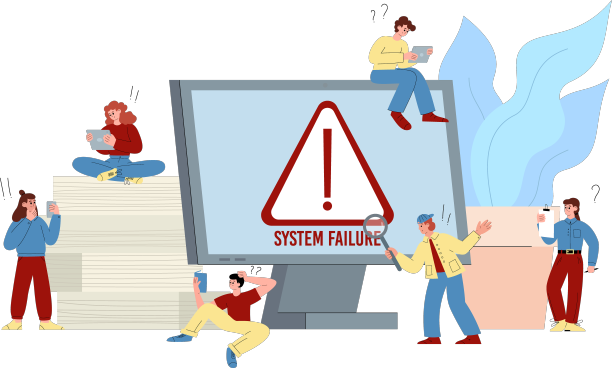 操作系统故障或错误标志平坦图片下载
