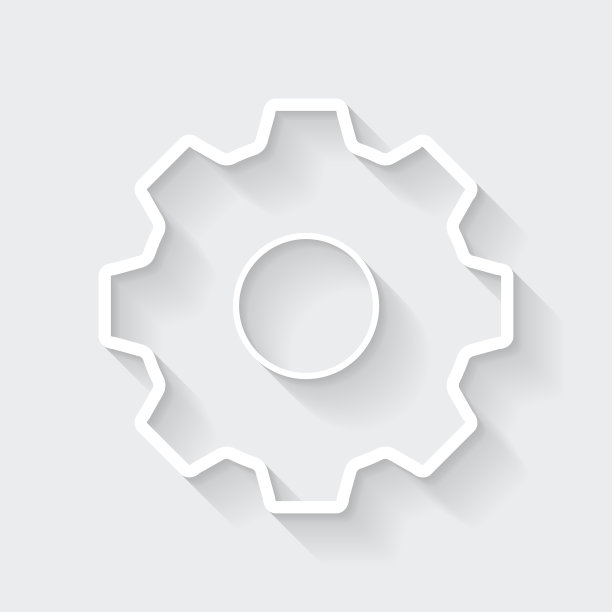 装备。图标与空白背景上的长阴影-平面设计图片下载