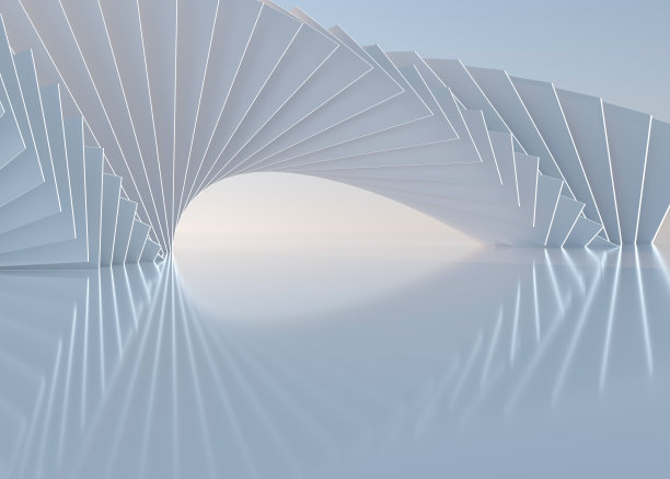 抽象的混凝土建筑背景。三维渲染图片下载