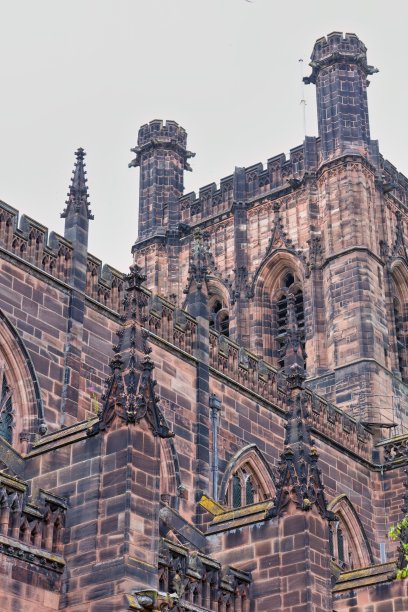 英国切斯特大教堂城的塔楼图片下载