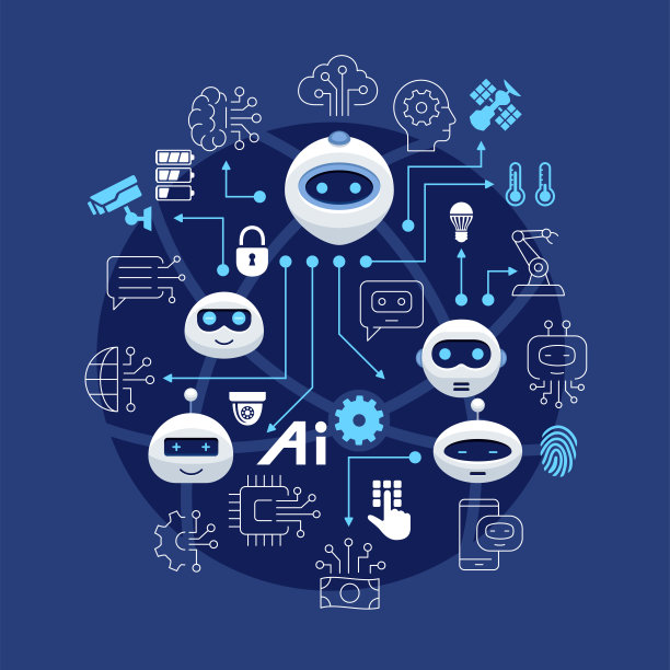 聊天机器人，虚拟辅助机器人。人工智能。图片下载