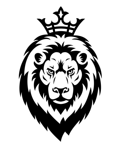 狮子王纹身。吉祥物的创意设计。图片下载