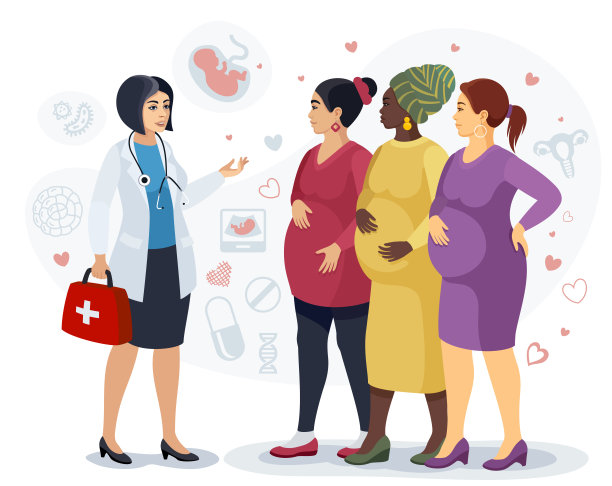 孕妇在妇科医生处就诊图片下载