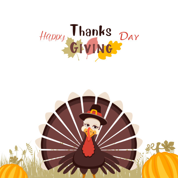 感恩节的设计。土耳其朝圣者。图片下载