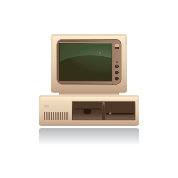 复古桌面PC插画图片下载
