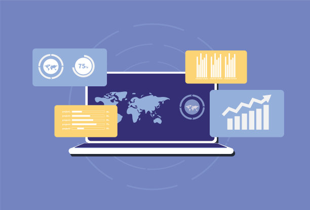 笔记本电脑和数据图表图片下载