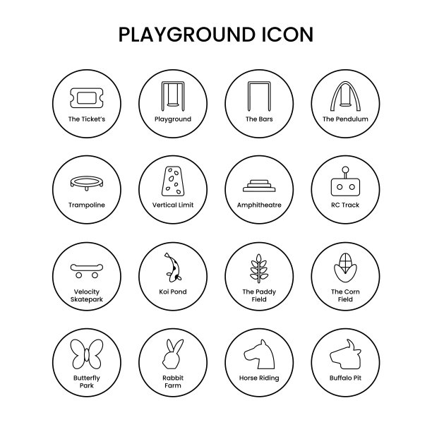 简单公园游乐场农场标志图标图片下载