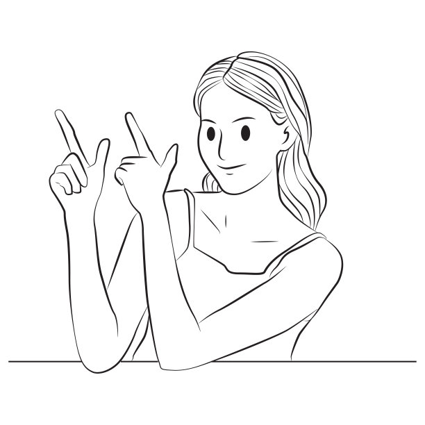 漂亮的年轻女子模型指向空间图片下载