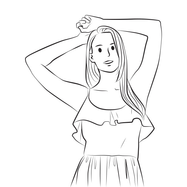 漂亮的年轻模特摆出可爱的姿势图片下载