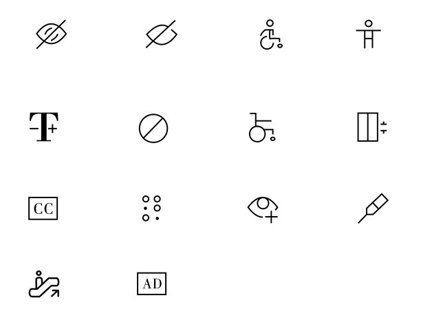 无障碍图标包。细线图标集。平面图标集合集。图片下载