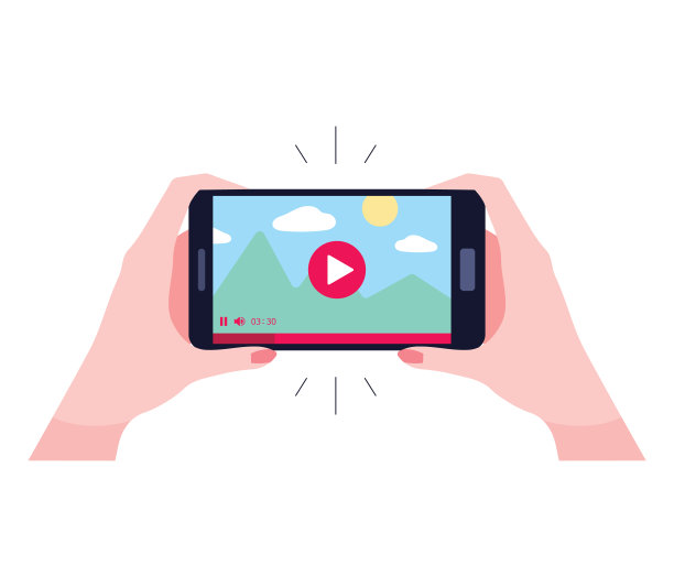 用智能手机看视频。图片下载