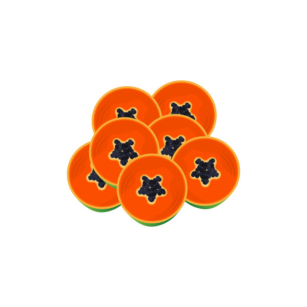 木瓜标志设计，维生素水果矢量，水果产品品牌说明图标图片下载