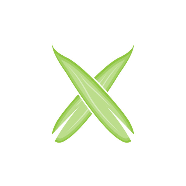 竹子标志，熊猫食品绿色植物矢量，简单的极简主义设计，说明元素模板图片下载