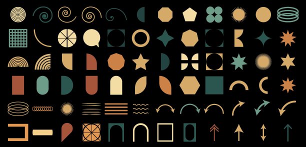 粗野的几何形状，网格，抽象的元素图片下载