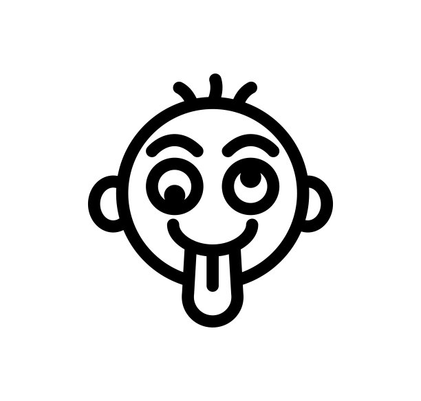 厚脸皮的脸线性图标，矢量。图片下载