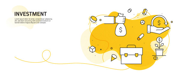 投资相关的现代线条风格插图图片下载