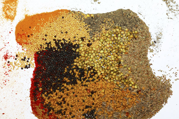 干混合印度香料桌面视图图片下载