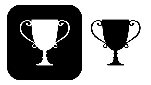 黑白奖杯图标图片下载