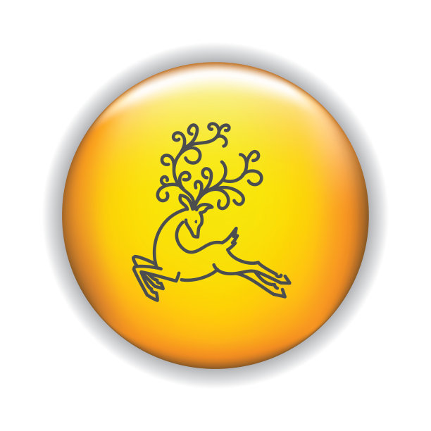 细线圣诞图标在闪亮的按钮图片下载