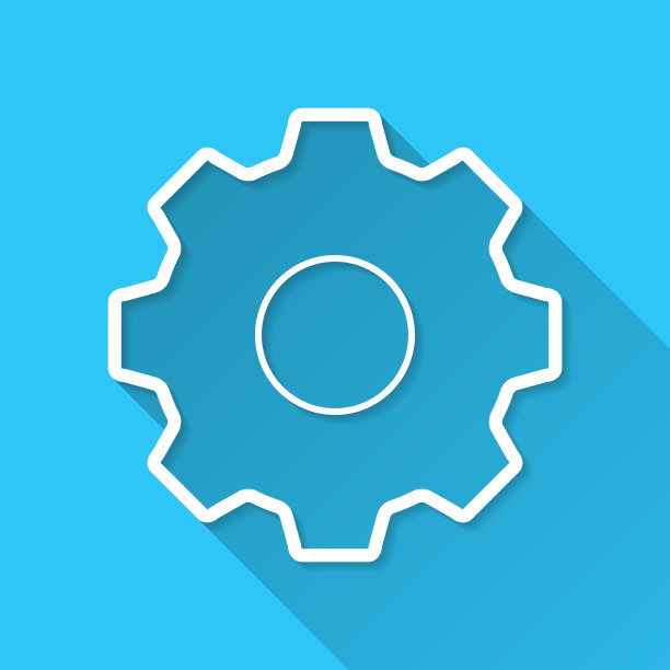 装备。图标在蓝色背景-平面设计与长阴影图片下载