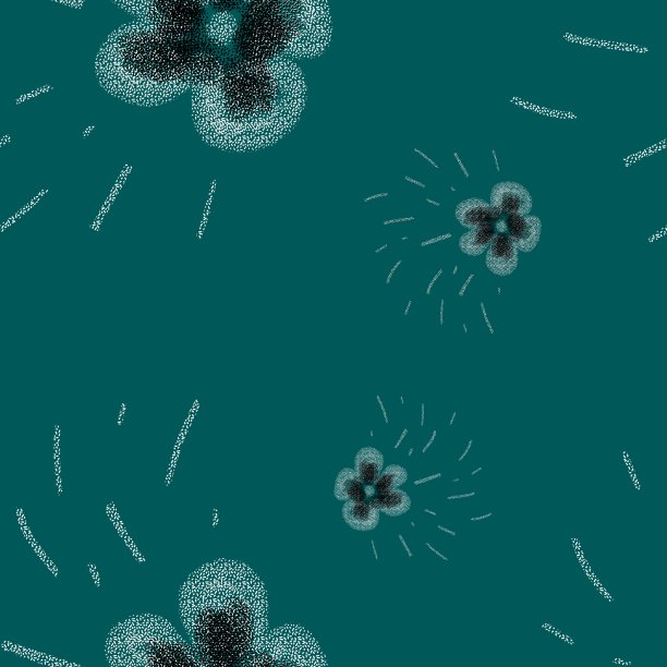 花卉植物笔触简单素描蓝色图案图片下载