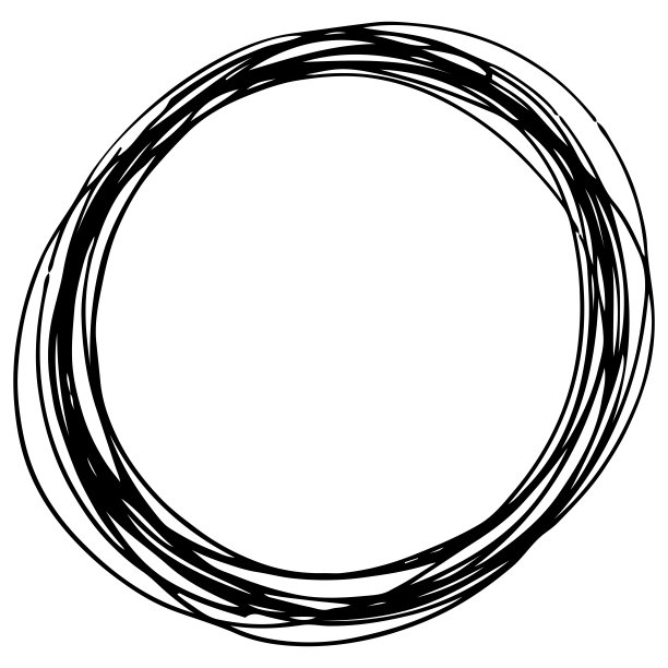 手绘圆圈涂鸦框架孤立的白色背景。图片下载